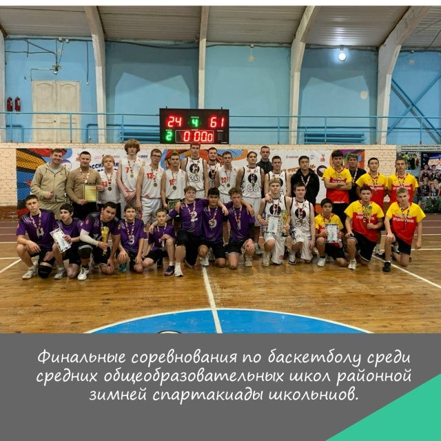 11 ноября 2025 года прошли финальные соревнования среди юношей районной зимней Спартакиады ШСК по баскетболу среди школьных спортивных клубов средних общеобразовательных школ!.